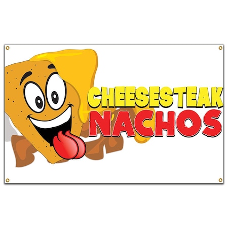 Signmission Cheesesteak Nachos Banner Concession Stand Food Truck Single Sided B-60 Cheesesteak Nachos19